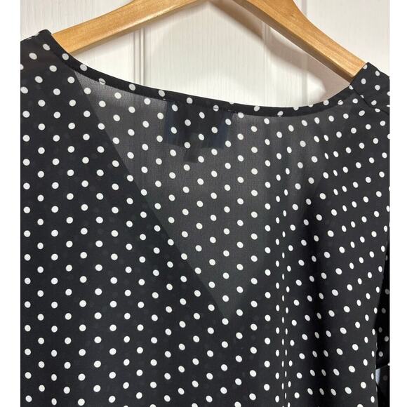 Draper James x Eloquii Women 20 Polka-Dot V-Neck Button Down Professional Top - Picture 8 of 9
